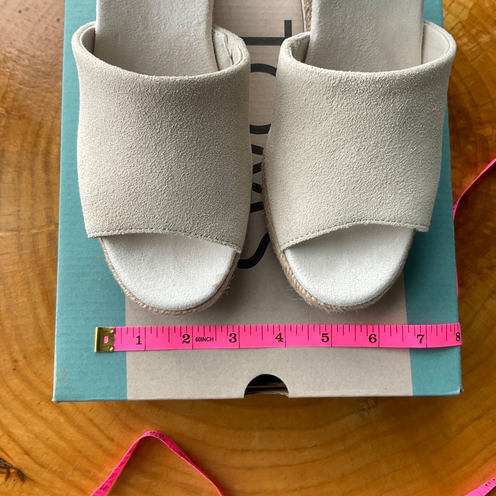 TOMS Marisol Espadrille Suede/Canvas Wedge Sandal Women’s 7 w/ box - Picture 10 of 13
